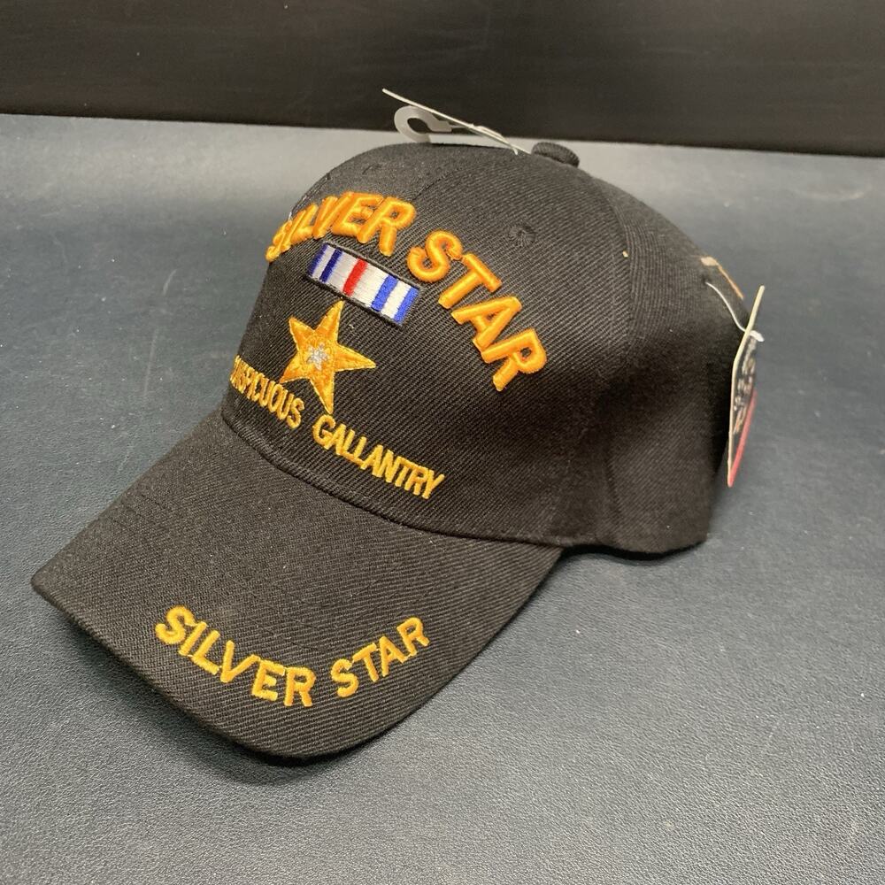 Silver Star Military Hat Conspicuous Gallantry U.S. Warriors Adjustable One Size